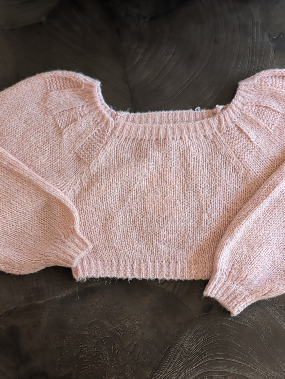 Altar'd State Blush Pink Cropped Scoop Neck Sweater